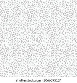 Abstract modern leopard seamless pattern. Animals trendy background. Grey and white decorative vector illustration for print, card, postcard, fabric, textile. Modern ornament of stylized skin.