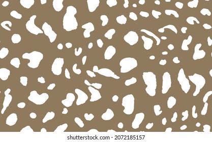 Abstract modern leopard seamless pattern. Animals trendy background. White and brown decorative vector stock illustration for print, card, postcard, fabric, textile. Modern ornament of stylized skin.