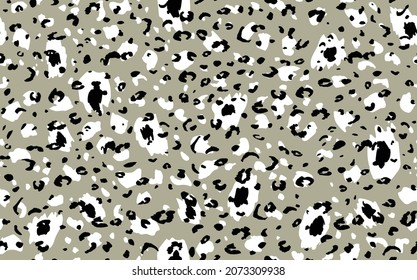 Abstract modern leopard seamless pattern. Animals trendy background. Beige and black decorative vector stock illustration for print, card, postcard, fabric, textile. Modern ornament of stylized skin.