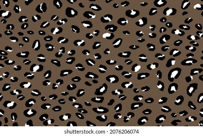 Abstract modern leopard seamless pattern. Animals trendy background. Beige and black decorative vector stock illustration for print, card, postcard, fabric, textile. Modern ornament of stylized skin.