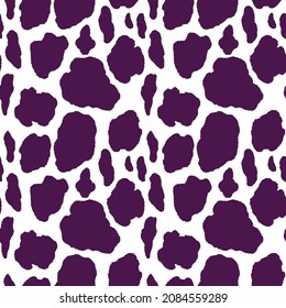 Abstract modern leopard seamless pattern. Animals trendy background. Purple and white decorative vector stock illustration for print, card, postcard, fabric, textile. Modern ornament of stylized skin.