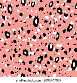 Abstract modern leopard seamless pattern. Animals trendy background. Color decorative vector stock illustration for print, card, postcard, fabric, textile. Modern ornament of stylized skin.