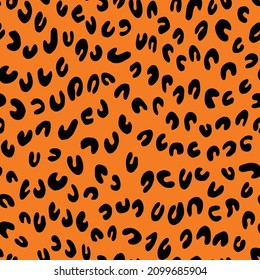 Abstract modern leopard seamless pattern. Animals trendy background. Color decorative vector stock illustration for print, card, postcard, fabric, textile. Modern ornament of stylized skin.