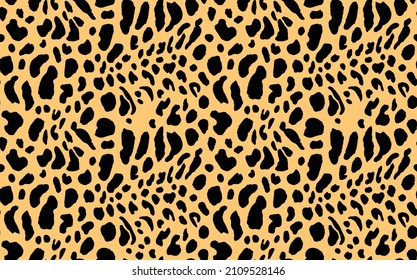 Abstract modern leopard seamless pattern. Animals trendy background. Beige and black decorative vector stock illustration for print, card, postcard, fabric, textile. Modern ornament of stylized skin.