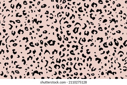 Abstract modern leopard seamless pattern. Animals trendy background. Beige and black decorative vector stock illustration for print, card, postcard, fabric, textile. Modern ornament of stylized skin.