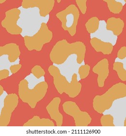 Abstract modern leopard seamless pattern. Animals trendy background. Color decorative vector stock illustration for print, card, postcard, fabric, textile. Modern ornament of stylized skin.