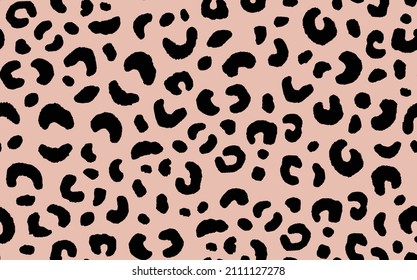 Abstract modern leopard seamless pattern. Animals trendy background. Beige and black decorative vector stock illustration for print, card, postcard, fabric, textile. Modern ornament of stylized skin.