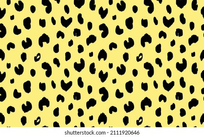 Abstract modern leopard seamless pattern. Animals trendy background. Yellow and black decorative vector stock illustration for print, card, postcard, fabric, textile. Modern ornament of stylized skin.