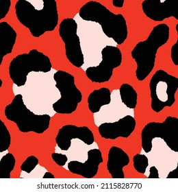 Abstract modern leopard seamless pattern. Animals trendy background. Color decorative vector stock illustration for print, card, postcard, fabric, textile. Modern ornament of stylized skin.