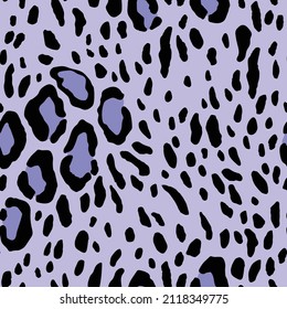 Abstract modern leopard seamless pattern. Animals trendy background. Violet and WHITE decorative vector stock illustration for print, card, postcard, fabric, textile. Modern ornament of stylized skin.