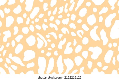 Abstract modern leopard seamless pattern. Animals trendy background. White and beige decorative vector stock illustration for print, card, postcard, fabric, textile. Modern ornament of stylized skin.