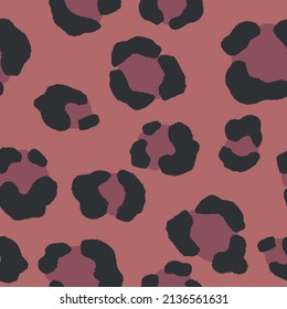 Abstract modern leopard seamless pattern. Animals trendy background. Red and black decorative vector stock illustration for print, card, postcard, fabric, textile. Modern ornament of stylized skin.