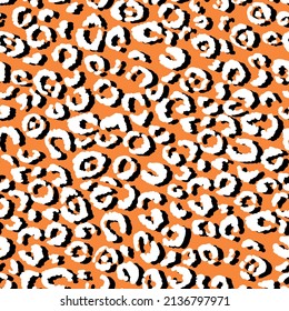 Abstract modern leopard seamless pattern. Animals trendy background. Color decorative vector stock illustration for print, card, postcard, fabric, textile. Modern ornament of stylized skin.