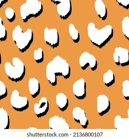 Abstract modern leopard seamless pattern. Animals trendy background. Color decorative vector stock illustration for print, card, postcard, fabric, textile. Modern ornament of stylized skin.