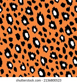 Abstract modern leopard seamless pattern. Animals trendy background. Color decorative vector stock illustration for print, card, postcard, fabric, textile. Modern ornament of stylized skin.