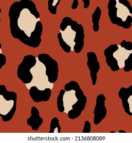 Abstract modern leopard seamless pattern. Animals trendy background. Color decorative vector stock illustration for print, card, postcard, fabric, textile. Modern ornament of stylized skin.
