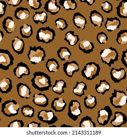 Abstract modern leopard seamless pattern. Animals trendy background. Color decorative vector stock illustration for print, card, postcard, fabric, textile. Modern ornament of stylized skin.