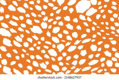 Abstract modern leopard seamless pattern. Animals trendy background. Orange and white decorative vector stock illustration for print, card, postcard, fabric, textile. Modern ornament of stylized skin.