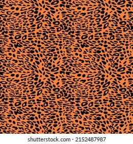 Abstract modern leopard seamless pattern. Animals trendy background. Color decorative vector stock illustration for print, card, postcard, fabric, textile. Modern ornament of stylized skin.