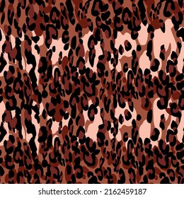 Abstract modern leopard seamless pattern. Animals trendy background. Color decorative vector stock illustration for print, card, postcard, fabric, textile. Modern ornament of stylized skin.