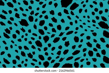 Abstract modern leopard seamless pattern. Animals trendy background. Blue and black decorative vector stock illustration for print, card, postcard, fabric, textile. Modern ornament of stylized skin.