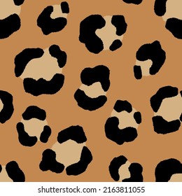 Abstract modern leopard seamless pattern. Animals trendy background. Beige decorative vector stock illustration for print, card, postcard, fabric, textile. Modern ornament of stylized skin.