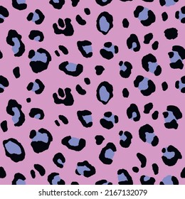 Abstract modern leopard seamless pattern. Animals trendy background. Pink decorative vector stock illustration for print, card, postcard, fabric, textile. Modern ornament of stylized skin.