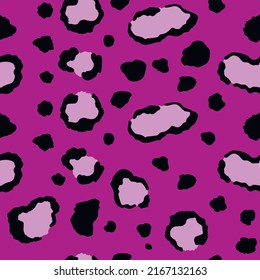 Abstract modern leopard seamless pattern. Animals trendy background. Pink decorative vector stock illustration for print, card, postcard, fabric, textile. Modern ornament of stylized skin.