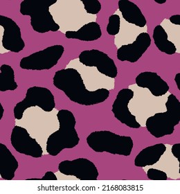Abstract modern leopard seamless pattern. Animals trendy background. Pink and beige decorative vector stock illustration for print, card, postcard, fabric, textile. Modern ornament of stylized skin.
