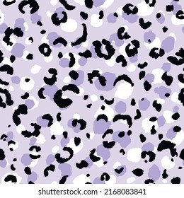 Abstract modern leopard seamless pattern. Animals trendy background. Blue and black decorative vector stock illustration for print, card, postcard, fabric, textile. Modern ornament of stylized skin.
