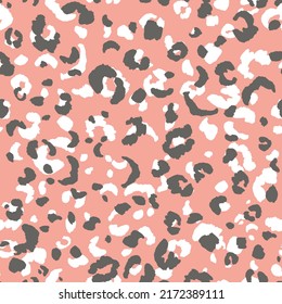 Abstract modern leopard seamless pattern. Animals trendy background. Pink decorative vector stock illustration for print, card, postcard, fabric, textile. Modern ornament of stylized skin.