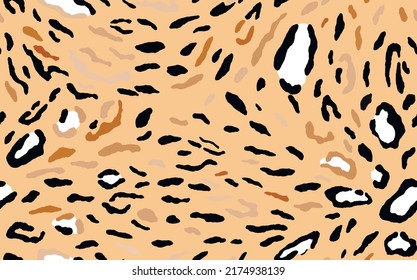 Abstract modern leopard seamless pattern. Animals trendy background. Color decorative vector stock illustration for print, card, postcard, fabric, textile. Modern ornament of stylized skin.