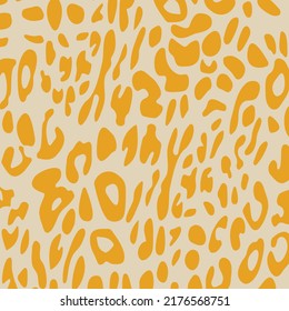 Abstract modern leopard seamless pattern. Animals trendy background. White and orange decorative vector stock illustration for print, card, postcard, fabric, textile. Modern ornament of stylized skin.
