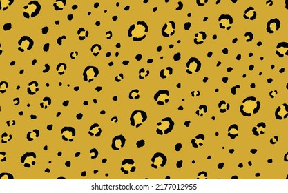 Abstract modern leopard seamless pattern. Animals trendy background. Beige and black decorative vector stock illustration for print, card, postcard, fabric, textile. Modern ornament of stylized skin.