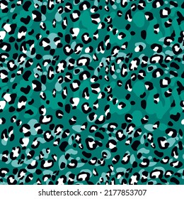 Abstract modern leopard seamless pattern. Animals trendy background. Color decorative vector stock illustration for print, card, postcard, fabric, textile. Modern ornament of stylized skin.