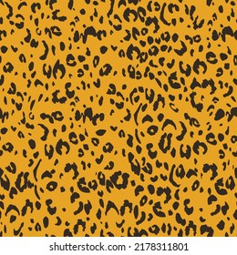 Abstract modern leopard seamless pattern. Animals trendy background. Orange decorative vector stock illustration for print, card, postcard, fabric, textile. Modern ornament of stylized skin.