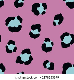 Abstract modern leopard seamless pattern. Animals trendy background. Pink decorative vector stock illustration for print, card, postcard, fabric, textile. Modern ornament of stylized skin.