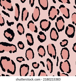 Abstract modern leopard seamless pattern. Animals trendy background. Color decorative vector stock illustration for print, card, postcard, fabric, textile. Modern ornament of stylized skin.