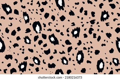 Abstract modern leopard seamless pattern. Animals trendy background. Pink and black decorative vector stock illustration for print, card, postcard, fabric, textile. Modern ornament of stylized skin.