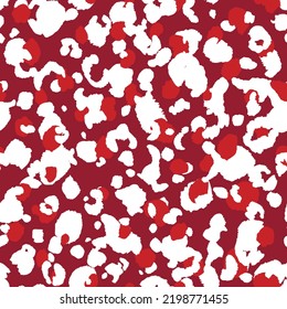 Abstract modern leopard seamless pattern. Animals trendy background. Red and black decorative vector stock illustration for print, card, postcard, fabric, textile. Modern ornament of stylized skin.