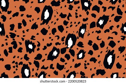 Abstract modern leopard seamless pattern. Animals trendy background. Brown and black decorative vector stock illustration for print, card, postcard, fabric, textile. Modern ornament of stylized skin.