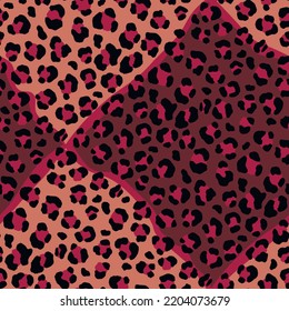Abstract modern leopard seamless pattern. Animals trendy background. Color decorative vector stock illustration for print, card, postcard, fabric, textile. Modern ornament of stylized skin.