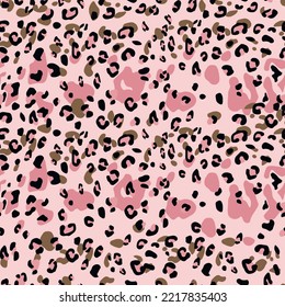 Abstract modern leopard seamless pattern. Animals trendy background. Color decorative vector stock illustration for print, card, postcard, fabric, textile. Modern ornament of stylized skin.