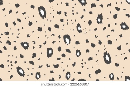 Abstract modern leopard seamless pattern. Animals trendy background. Beige and black decorative vector stock illustration for print, card, postcard, fabric, textile. Modern ornament of stylized skin.