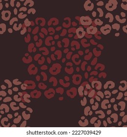 Resumen del patrón de leopardo moderno. Los animales están de moda. Ilustración decorativa del material vectorial de color para impresión, tarjeta postal, tela, textil. Ornamento moderno de piel estilizada.