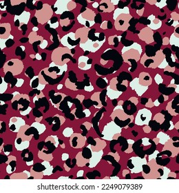 Abstract modern leopard seamless pattern. Animals trendy background. Color decorative vector stock illustration for print, card, postcard, fabric, textile. Modern ornament of stylized skin.
