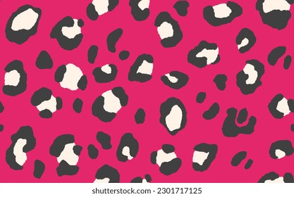 Abstract modern leopard seamless pattern. Animals trendy background. Color decorative vector stock illustration for print, card, postcard, fabric, textile. Modern ornament of stylized skin.