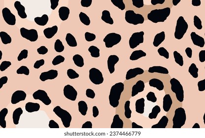 Abstract modern leopard seamless pattern. Animals trendy background. Color decorative vector stock illustration for print, card, postcard, fabric, textile. Modern ornament of stylized skin.