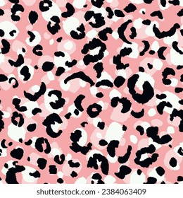 Abstract modern leopard seamless pattern. Animals trendy background. Color decorative vector stock illustration for print, card, postcard, fabric, textile. Modern ornament of stylized skin.