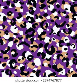 Abstract modern leopard seamless pattern. Animals trendy background. Color decorative vector stock illustration for print, card, postcard, fabric, textile. Modern ornament of stylized skin.